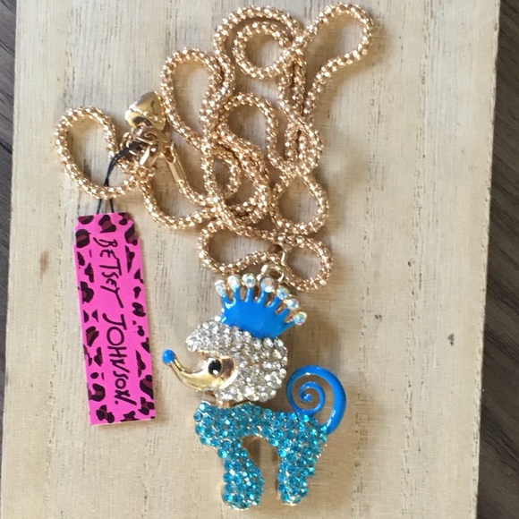 Betsey Johnson Jewelry - NWT Betsey Johnson Crystal Dog Necklace